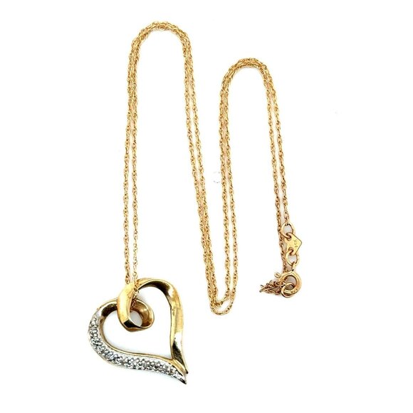 14k/10K Diamond Heart Necklace - Picture 2 of 7
